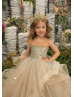 Beaded Mint Lace Sparkle Tulle Ruffle Flower Girl Dress